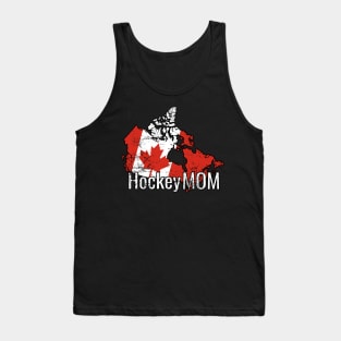Hockey Mom with Canada and its distressed flag Tank Top